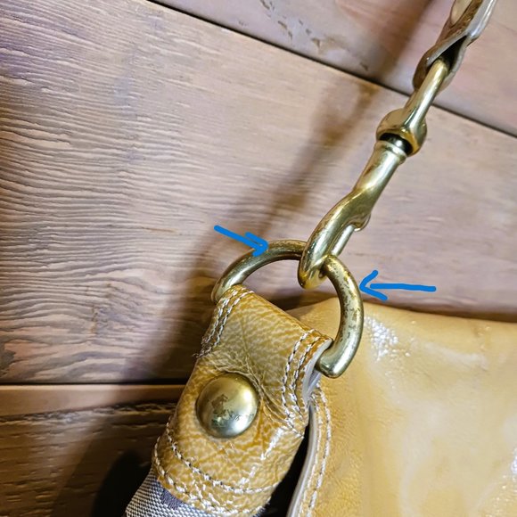 Charming Rustic Camel VINTAGE COACH BLEEKER Shoulder Patent Sig C jacquard - Picture 12 of 16